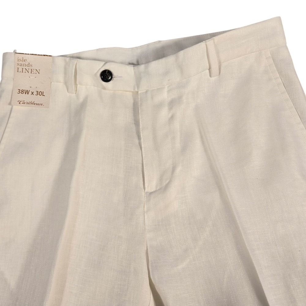 Caribbean Isle Sands Linen White Dress Pants Mens 38x30 S55PC721